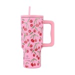 ΘΕΡΜΟΣ STRAW TUMBLER XL SAVE THE AEGEAN 900ml CHERRY ROSE 01-32081