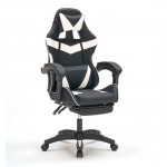 Καρέκλα Γραφείου A9937 Μαύρο/Λευκό Pvc με Ανάκλιση και Υποπόδιο 64X59X43-112/53-125εκ.