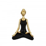 VASANTA 1 DECO ΦΙΓΟΥΡΑ POLYRESIN ΧΡΥΣΟ ΜΑΥΡΟ 13,5x9xH19,5cm 022718