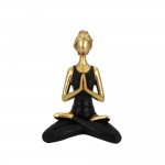 VASANTA 2 DECO ΦΙΓΟΥΡΑ POLYRESIN ΧΡΥΣΟ ΜΑΥΡΟ 13,5x9xH19cm 022719