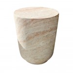 LITHOS ROUND SIDE TABLE BEIGE 35x35x46.5CM 04-1224