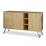 Μπουφές Clara pakoworld χρώμα light oak 142x35.5x83εκ 119-001058