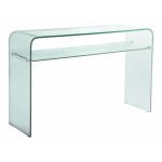 Glasser Κονσόλα με Ράφι 110x35x75cm Διάφανο Γυαλί 12mm ΕΜ734