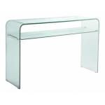 Glasser Κονσόλα με Ράφι 110x35x75cm Διάφανο Γυαλί 12mm ΕΜ734