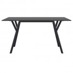 MAX ΤΡΑΠΕΖΙ 140X80Χ74εκ. BLACK LAMINATE 12mm 20.0827