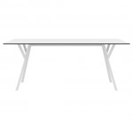 MAX ΤΡΑΠΕΖΙ 180X90Χ74εκ. WHITE LAMINATE 12mm 20.0828