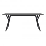 MAX ΤΡΑΠΕΖΙ 180X90Χ74εκ. BLACK LAMINATE 12mm 20.0829
