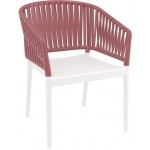 PORTOFINO WHITE/MARSALA ΠΟΛΥΘΡΟΝΑ PP 58X58X80cm 20.0877