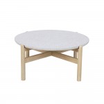 TERRAZZO COFFEE TABLE ΚΕΡΑΜΙΚΟ - ΞΥΛΟ ΑΚΑΚΙΑΣ TERRAZZO D84,4xH37cm 22-0054