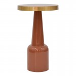 Βοηθητικό τραπέζι Easyful Inart σάπιο μήλο-χρυσό μέταλλο Φ40x65εκ 287-000007