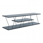 Tραπέζι σαλονιού Tars pakoworld γκρι-μαύρο 120x30x33εκ 304-000004