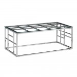 MAISON Bellagio Coffee Table 120x60xH45cm Ασημί Διάφανο 04-0413