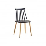 Lavida Καρέκλα Μεταλλική 42x42x80cm Φυσικό/PP Μαύρο ΕΜ139,2 