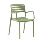 Notte πολυθρόνα pp SAGE GREEN στοιβαζόμενη 56x56x82(47)cm 