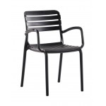 Notte πολυθρόνα pp BLACK στοιβαζόμενη 56x56x82(47)cm 