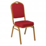 HILTON Καρέκλα Μέταλλο Βαφή Gold, 44x55x93cm Ύφασμα Κόκκινο ΕΜ513