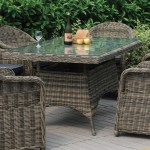 MONTANA Τραπέζι Dining 160x90 H.75cm Κήπου-Βεράντας ALU, Φ5mm Round Wicker Grey Brown Ε655,2