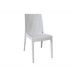 DAFNE Καρέκλα Τραπεζαρίας Κήπου Στοιβαζόμενη, 46x55x85cm PP Rattan Look UV Protection, Άσπρο Ε328,1