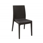DAFNE Καρέκλα Κήπου - Βεράντας Στοιβαζόμενη 46x55x85cm, PP Rattan Look, UV Protection, Καφέ