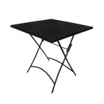 PARK Τραπέζι Πτυσσόμενο 70x70x71cm Μέταλλο Βαφή Μαύρο Ε5177