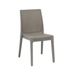 DAFNE Καρέκλα Κήπου - Βεράντας Στοιβαζόμενη 6x55x85cm, PP Rattan Look, UV Protection, Μπεζ Tortora