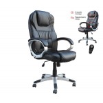 BF7300 Πολυθρόνα Γραφείου Διευθυντή 66x72x112/122cm 8 Σημεία Massage, Θερμαινόμενη Πλάτη, Pu Μαύρο ΕΟ285,1
