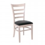 NATURALE Καρέκλα 42x50x91cm White Wash, Pu Μαύρο Ε7052