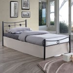 DUGAN Κρεβάτι Μονό 96x205x83cm, για Στρώμα 90x200cm, Μέταλλο Βαφή Μαύρο Ε8068