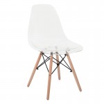 ART Wood Καρέκλα Τραπεζαρίας - Κουζίνας, 45x48x81cm Πόδια Οξιά, Κάθισμα PET Clear ΕΜ123