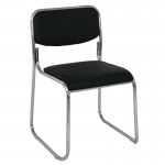 CAMPUS Καρέκλα Επισκέπτη Γραφείου 51x49x78cm, Στοιβαζόμενη Χρώμιο Μέταλλο, Soft Pu Μαύρο / 1 TEMAXIO