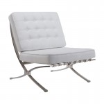 BARCELONA Καρέκλα 75x83x84cm Inox - PU ΛΕΥΚΟ Ε968,11