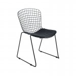 SAXON Καρέκλα Στοιβαζόμενη 60x61x83cm Μέταλλο Βαφή Μαύρο, Μαξιλάρι Μαύρο Ε5142,S