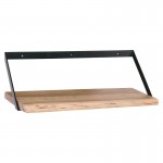 WALL-2  Ράφι Τοίχου Μέταλλο Βαφή Μαύρο, 60x25x20cm Ξύλο Ακακία Φυσικό ΕΑ7072,2
