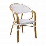 VEGERA Πολυθρόνα Dining 57x58x83cm Αλουμίνιο Βαφή Φυσικό Textilene Εκρού Ε258,13