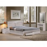 LIFE Κρεβάτι Διπλό, 168x207x93cm 2 Συρτάρια, για Στρώμα 160x200cm, Απόχρωση White Wash ΕΜ363,5