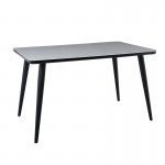 UNION Τραπέζι Τραπεζαρίας Κουζίνας, 130x80x75cm Μέταλλο Βαφή Μαύρο Γυαλί Άσπρο ΕΜ833,1