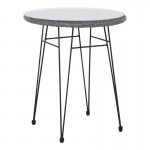 SALSA Τραπέζι d60cm H.70cmcm Μέταλλο Βαφή Μαύρο, Wicker Γκρι Ε244,ΤΗ1