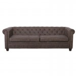 CHESTERFIELD-W Kαναπές 3Θέσιος Σαλονιού - Καθιστικού, 219x82x73cm Ύφασμα Antique Look Απόχρωση Καφέ Ε9420,33