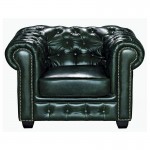 CHESTERFIELD 689 Πολυθρόνα Σαλονιού - Καθιστικού, 103x92x72cm Δέρμα, Απόχρωση Antique Green Ε9574,13
