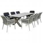 ALLEY Τραπέζι Dining  220x94x72cm Κήπου-Βεράντας ALU Grey Ε6842,2