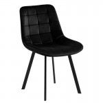 MYRIAM Καρέκλα Τραπεζαρίας, Μέταλλο Βαφή Μαύρο, 50x56x83cm Ύφασμα Velure Απόχρωση Μαύρο ΕΜ7913,5