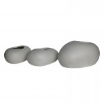 FLOWER POT-ROCK Set 3 τεμαχίων, Cement Απόχρωση White Ε6320,S1