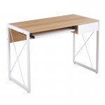 UNIT Γραφείο Η/Υ, 110x55x75cm Μέταλλο Βαφή Άσπρο, Melamine Απόχρωση Sonoma ΕΟ4393