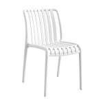MODA Καρέκλα 47x60x80cm Στοιβαζόμενη PP - UV Protection, Απόχρωση Άσπρο Ε3801,10