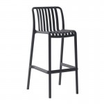 MODA Σκαμπό Bar 38x47x75/102cm Στοιβαζόμενο PP - UV Protection, Απόχρωση Ανθρακί Ε3802,20