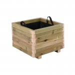 FLOWER POT WOOD Γλάστρα, Εμποτισμού Pine, Απόχρωση Φυσικό, 50x50x36cm Ε2232