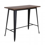 RELIX Wood Dark Oak Τραπέζι Bar-Pro, 120x60x102cm Μέταλλο Βαφή Μαύρο Ε5212,1W