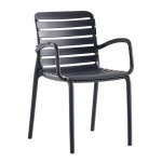 Parma πολυθρόνα pp BLACK ΣΤΟΙΒΑΖΟΜΕΝΗ 56x56x82(47)cm