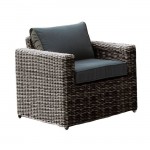 ARIZONA Πολυθρόνα Κήπου Βεράντας 77x77x73cm Alu - Wicker Grey Brown - Μαξιλάρια Ανθρακί Ε6734,1