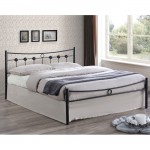 Dugan Κρεβάτι Διπλό Μεταλλικό 145x195x83cm Βαφή Σφυρήλατη Μαύρο Ε8084